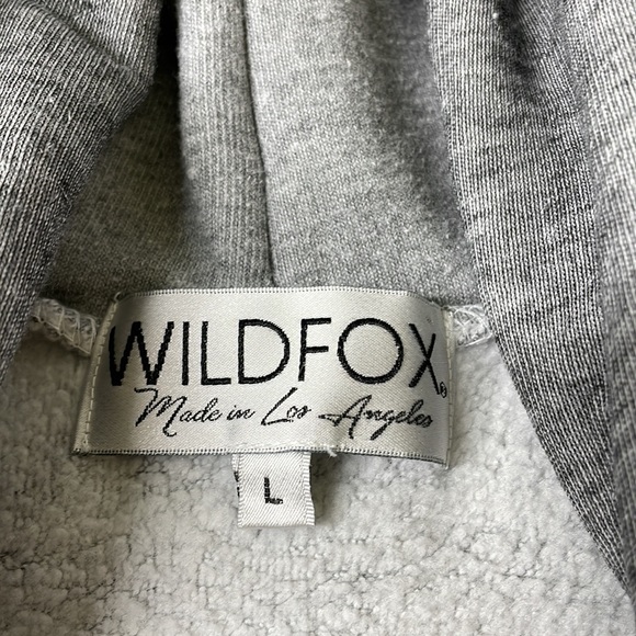 WILDFOX Hooded Sweatshirt Flamingos palm trees snowflakes Gray Size large - Picture 6 of 9